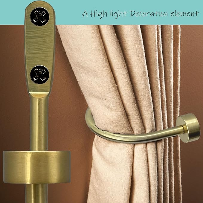 Quality Curtain Holdbacks, Solid Steel Curtain Holdback - Image 2