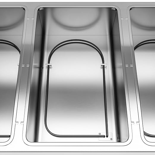 KoolMore 5-Pan Open Well Commercial Electric Stainless Steel Steam Table Food Warmer for Buffets with Undershelf, Warming Control Knobs, and Front Serving Area [240V] (KM-OWS-5), Silver