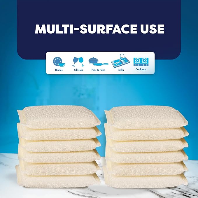 12 Pack Scrub Sponges Kitchen By SCRUBIT, Non-Scratch Cleaning Sponges - Image 4