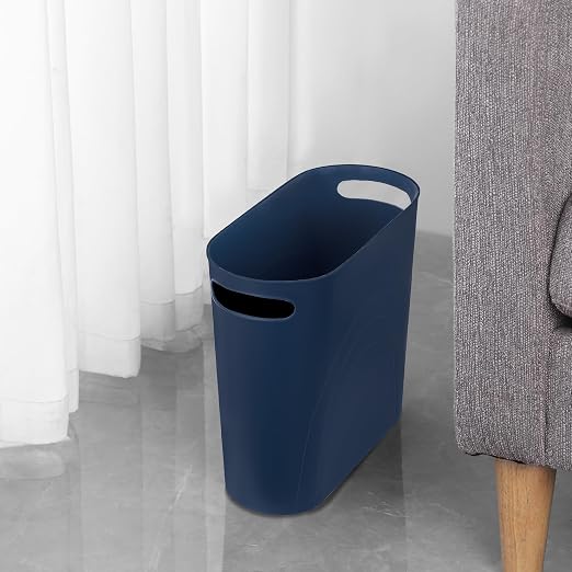 rejomiik Small Bathroom Trash Can, 3.5 Gallon Slim Garbage Can, 2 Pack Navy | - Image 5