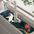 Oriental Japanese Koi Fish Sink Faucet Absorbing Mat Sink Splash Guard Faucet by Unknown
