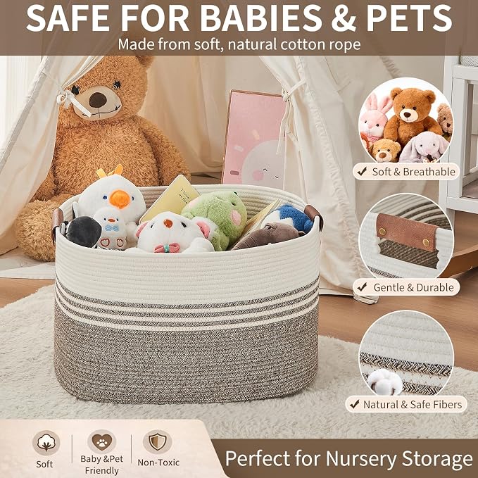 Laundry Hamper with Handles, 72L Rope Laundry Basket - Image 8