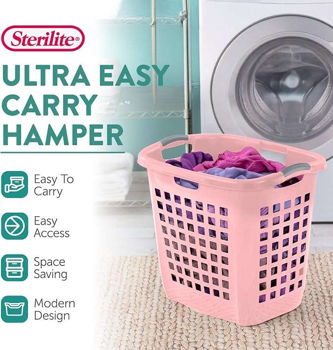 Sterilite 4-Pack Ultra Easy Carry Laundry Basket, Plastic Clothes Hamper Bin - Image 3