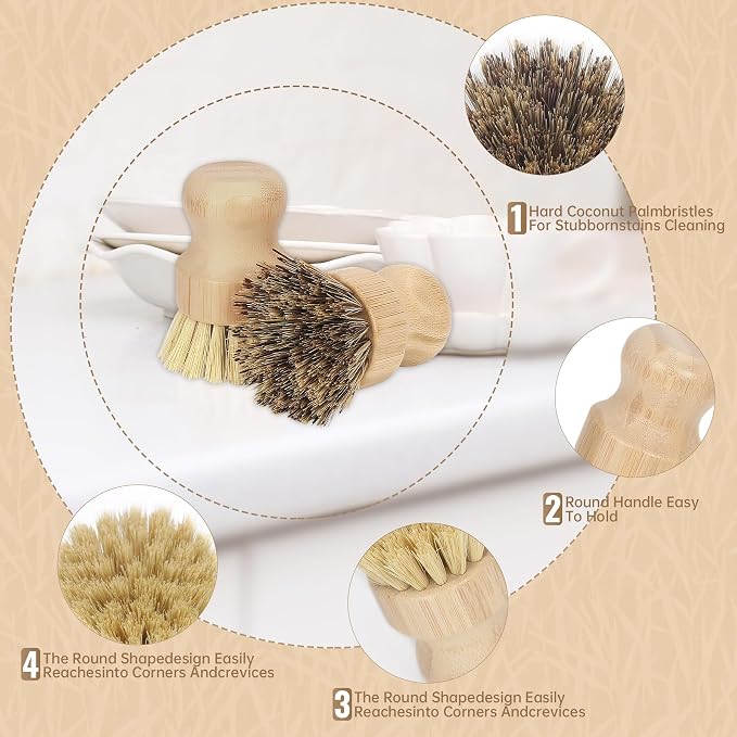 DEBETOOL Bamboo Dish Brush - Image 6