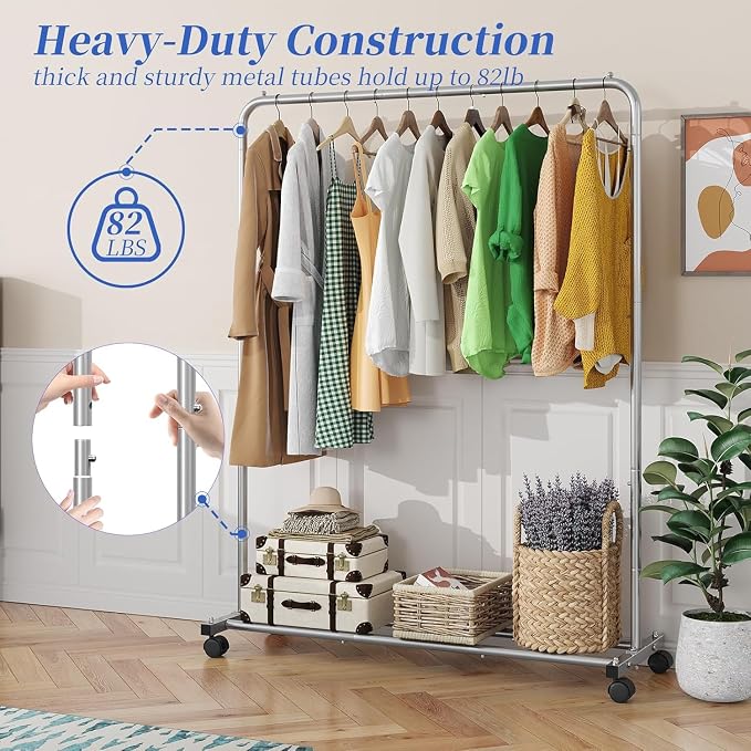 Simple Trending Clothes Clothing Garment Rack, Clothes Organizer, 360° Lockable - Image 5