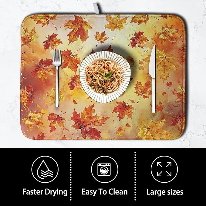 Maple Leaves Fall Dish Drying Mat - Image 4