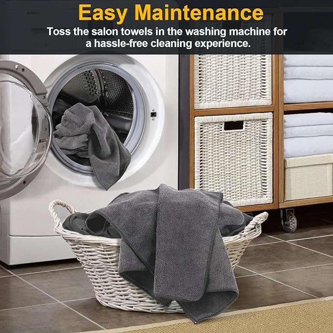 Salon Towels 24 Pack, Super Soft Microfiber Gym Towels | Highly Absorbent - Image 5
