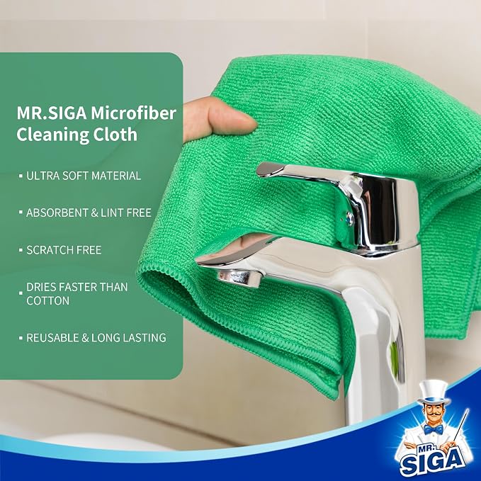 MR.SIGA Microfiber Cleaning Cloths, Streak Free Microfiber Towels, 12 Pack - Image 5