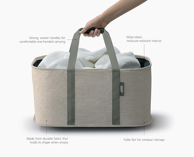 Joseph Joseph Hold-All, Collapsible 35L/9.25 Gallon Washing Laundry Basket Bag - Image 5