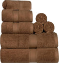 SUPERIOR Egyptian Cotton Ultra Plush & Absorbent, 8 Piece Set, Chocolate | by SUPERIOR