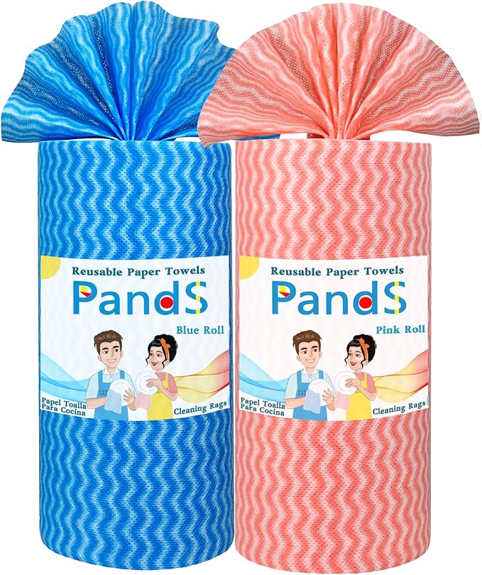 Washable Paper Towels Reusable 2 Pack, 120Ct Dish Cloths by PandS
