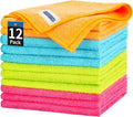 Microfiber Cleaning Cloth, 12 Pack Cleaning Rags, Lint Free Non-Abrasive by HOMERHYME