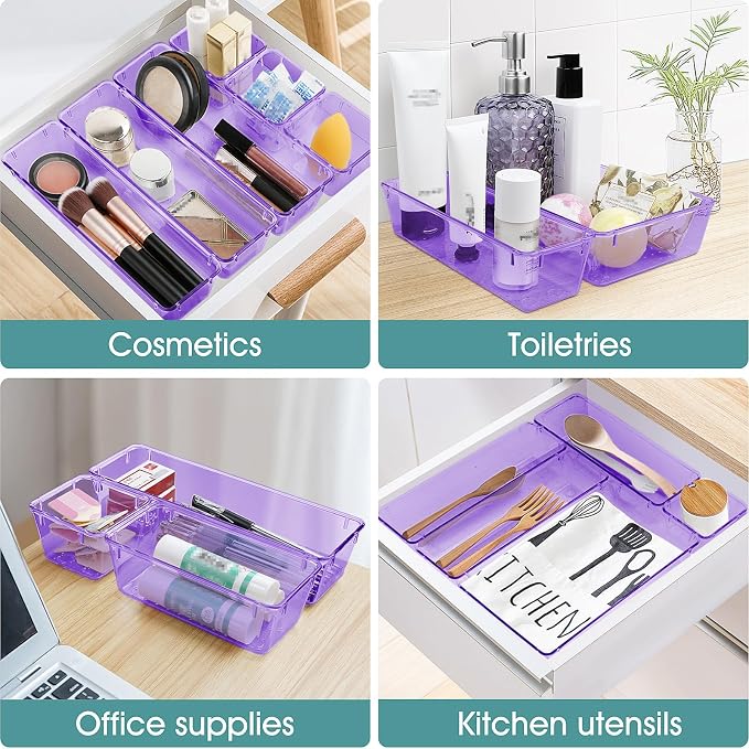 25 PCS Plastic Drawer Organizer Set, Makeup Organizers and Storage Bins | 4 - Image 5