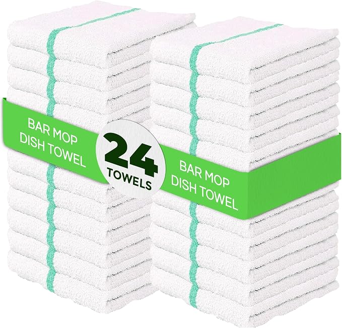Towels N More 24-Pk 16x19 30 Oz. Absorbent Cotton Kitchen Bar Mop Towels by TowelsNMore