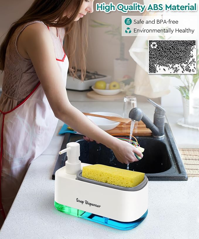 Kitchen Dish Soap Dispenser Set，Dish and Hand Soap Dispenser - Image 3