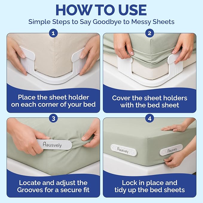 Bed Sheet Holder for Corners – Keeps Sheets Tight & Wrinkle-Free – Fitted Sheet - Image 5