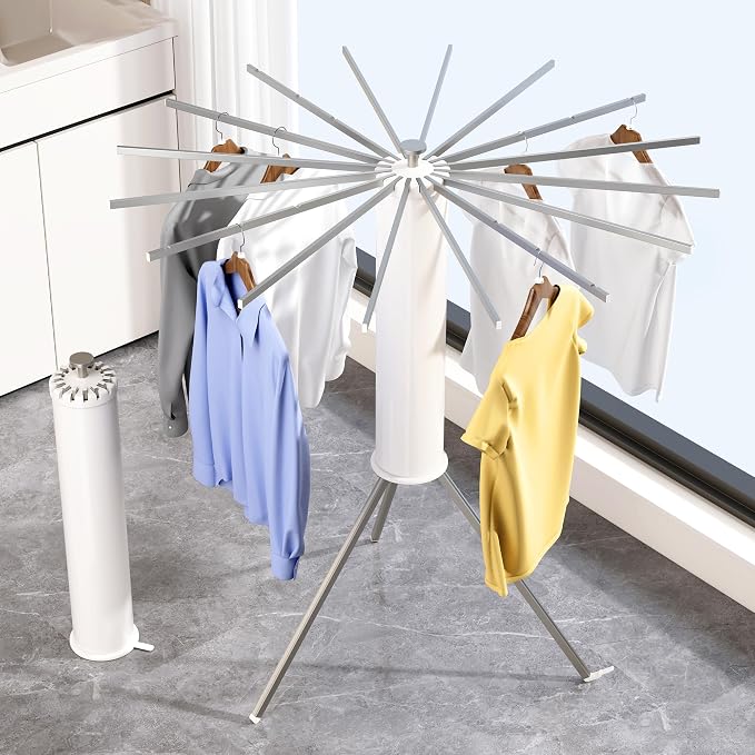Heavy-Duty Aluminum Tripod Clothes Drying Rack, Reinforced Stable Design - Image 7