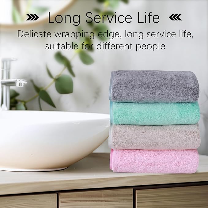 Cosy Family 6 Pack Ultra Soft Microfiber Absorbent Hand Towel, Silk Hemming - Image 4
