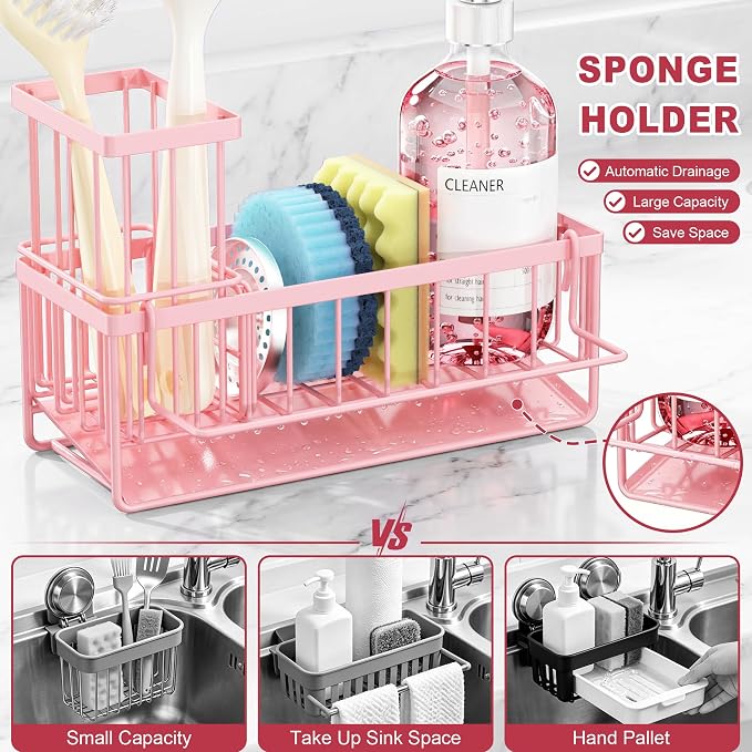 Sponge Holder for Kitchen Sink, Kitchen Sink Caddy, Kitchen Sink Sponge Holder - Image 4