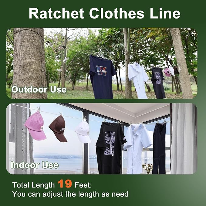 Vigorport Retractable Travel Clothesline, Portable Clothes Laundry Line - Image 4