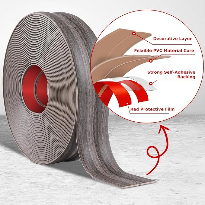 Flexible Wall Corner Protector Moulding Trim Peel and Stick Wall Corner Guards Edge Protector Self Adhesive Molding Trim Strip for Edge Ceiling (Brown Walnut Wood Grain, 1.6 in x 40 Ft)