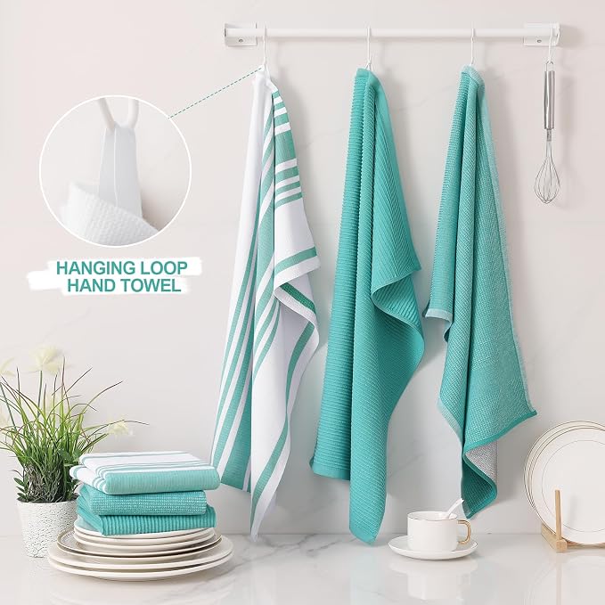 Homaxy Cotton 380 GSM Premium Kitchen Towels, 9 Pack - Image 3
