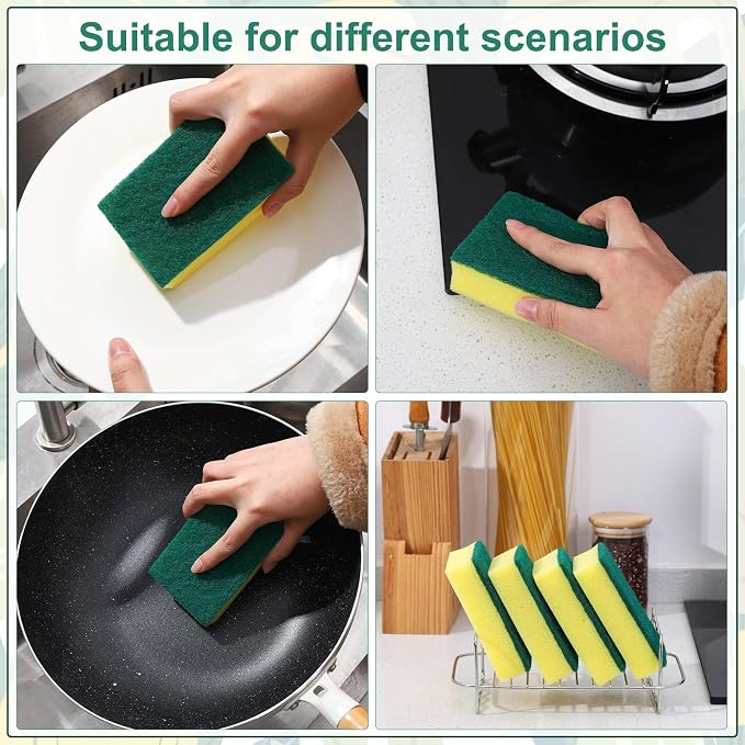 90Pack Individually Wrapped Sponges Uncompressed Kitchenware | Dishwashing Non - Image 3