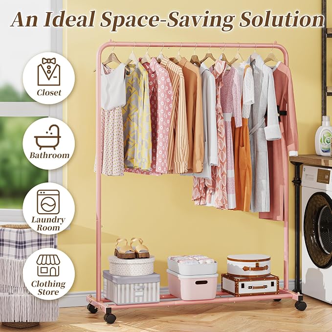 Simple Trending Clothes Clothing Garment Rack, Clothes Organizer, 360° Lockable - Image 3