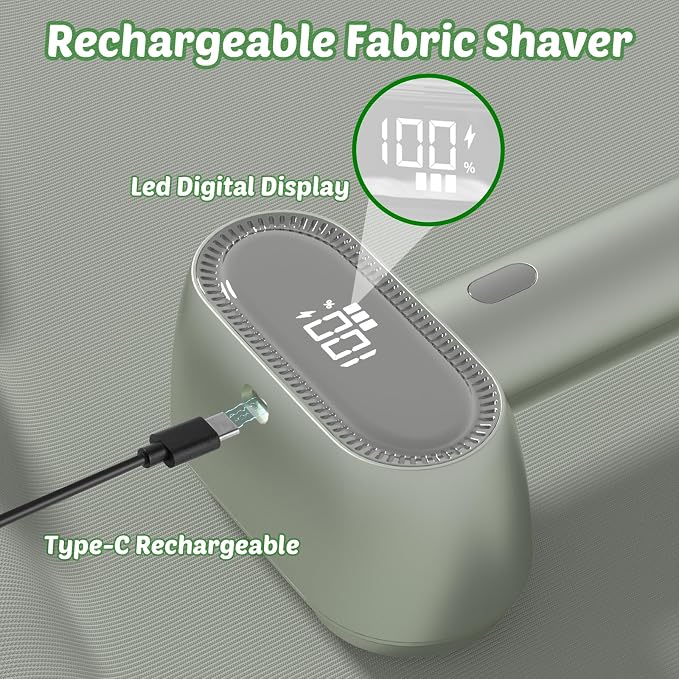 Fabric Shaver, Rechargeable Double-Head Lint Remover, Electric Lint Shaver and - Image 5