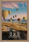 wallsthatspeak 8x9 Brown Barnwood Picture Frame for Puzzles Posters Photos or Artwork