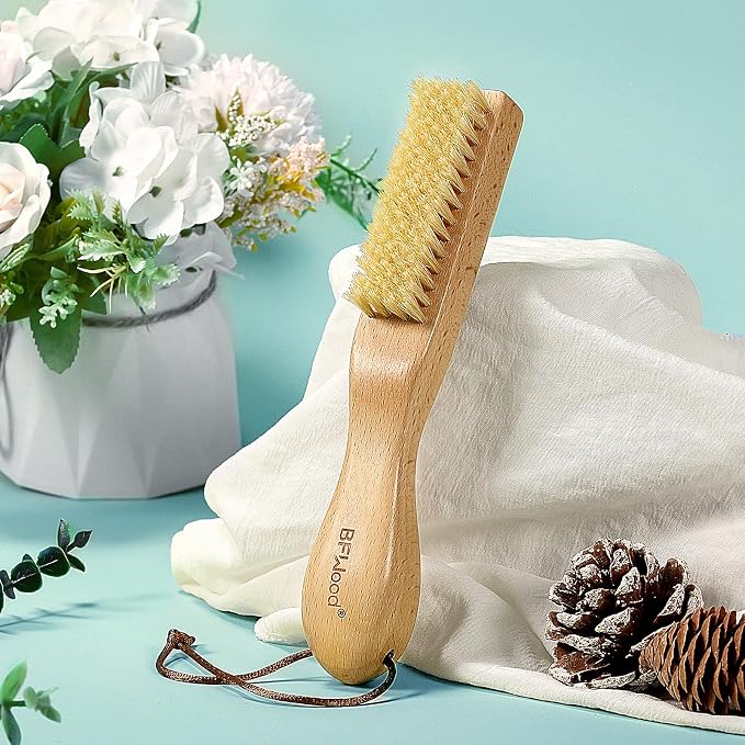 Laundry Stain Brush, Large Natural Soft Boar Bristles, Removes Tough Stains - Image 7