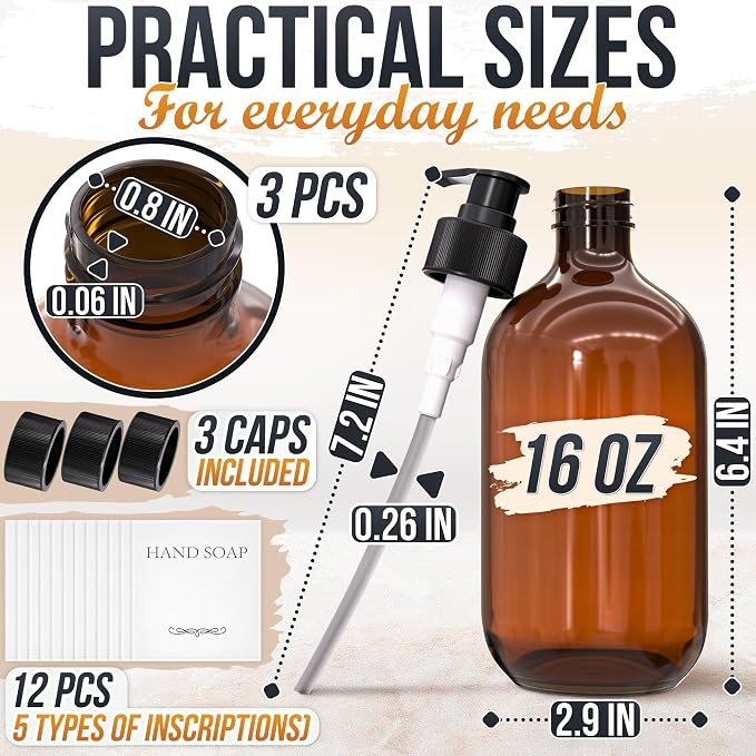 Plastic Amber Soap Dispenser - Image 2