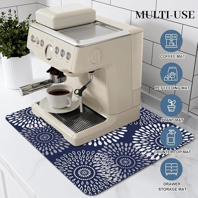 Dish Drying Mat Absorbent Kitchen Counter Mat Rubber Backing Draining Mat | - Image 3