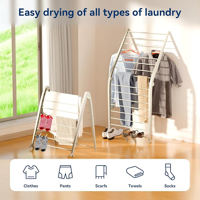 Whitmor Spacemaker Folding Drying Rack, Indoor Clothes Organizer - Image 3