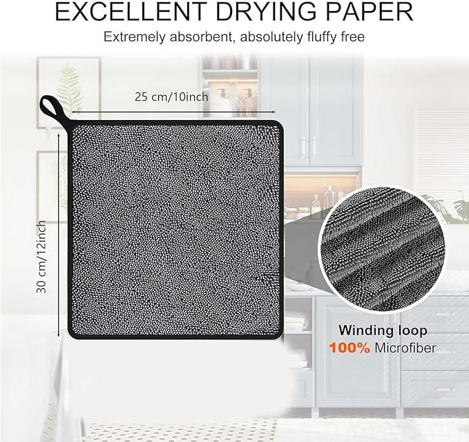 Cleaning Wipes Cloths, Shower Doors Drying Towels, 12 * 10” Streak Free Glass - Image 6