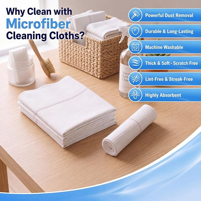 Nuanchu 40 Pieces Extra Large Microfiber Cleaning Cloth Rags Towels Bulk 20 x - Image 3