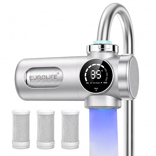 Combo Eurolife Faucet Mount Water Filter EL-LS-A15, LED Sink Water Filter by EUROLIFE