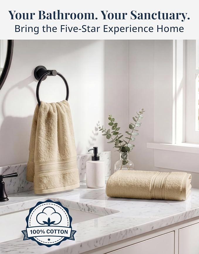 LANE LINEN Hand Towels Cotton 100% Cotton 4 Pack Soft Absorbent - Image 6
