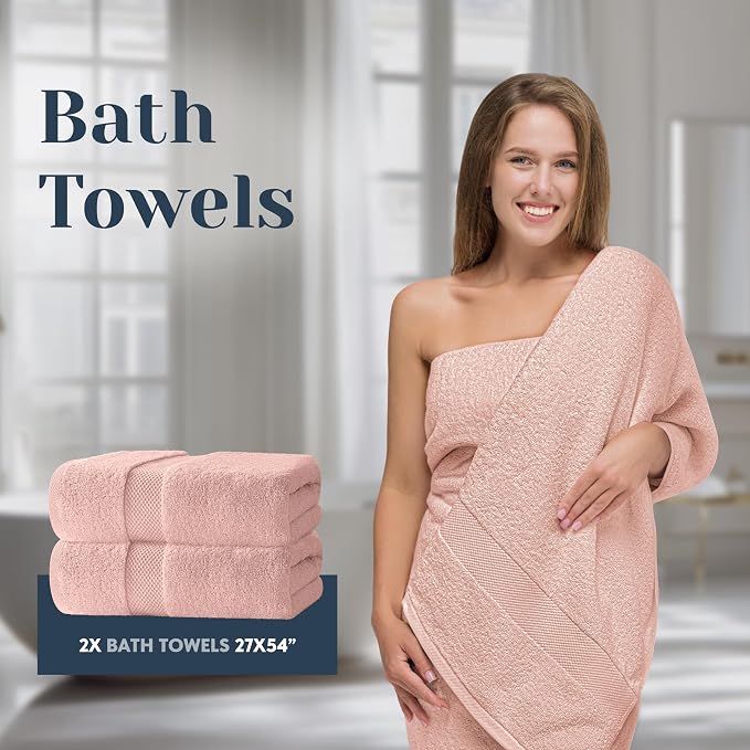 White Classic Luxury Bath Towel Set of 8 Pieces - Image 5
