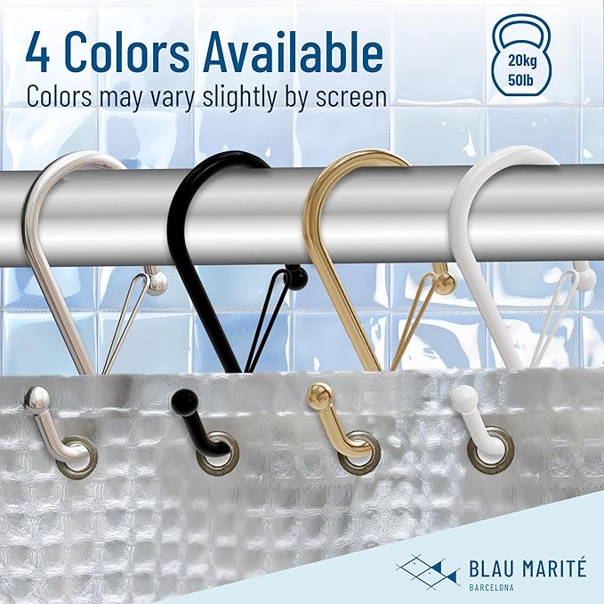Set of 12 Silver Metal S Hook Shower Hooks 1” – Closed, Heavy Duty, Long - Image 5