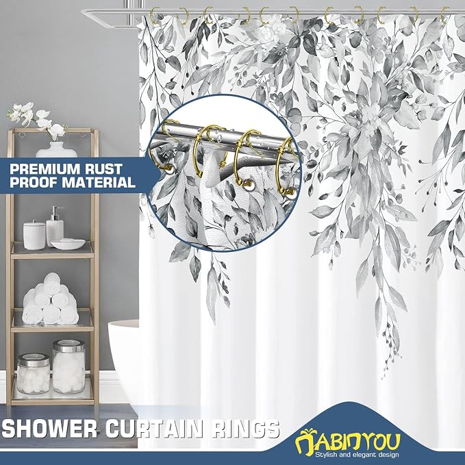 Gold Shower Curtain Hooks, Rust Proof Metal Decorative Shower Rings - Image 6