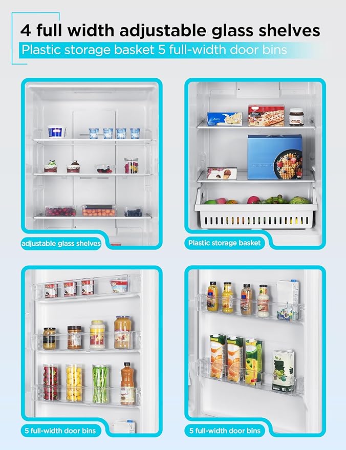 BLACK+DECKER 21.2 Cu. Ft. Convertible Freezer Refrigerator, Upright Freezer with Glass Shelves, Reversible Door, ENERGY STAR rated, Frost Free, BUC2120MW, White