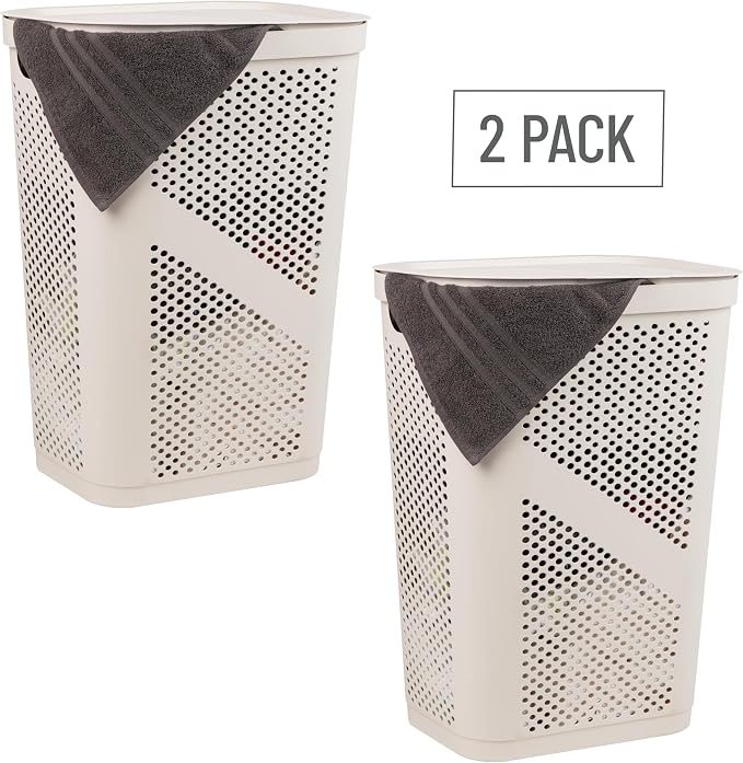 Mind Reader 60L Slim Laundry Hamper, Clothes Basket, Ventilated - Image 7