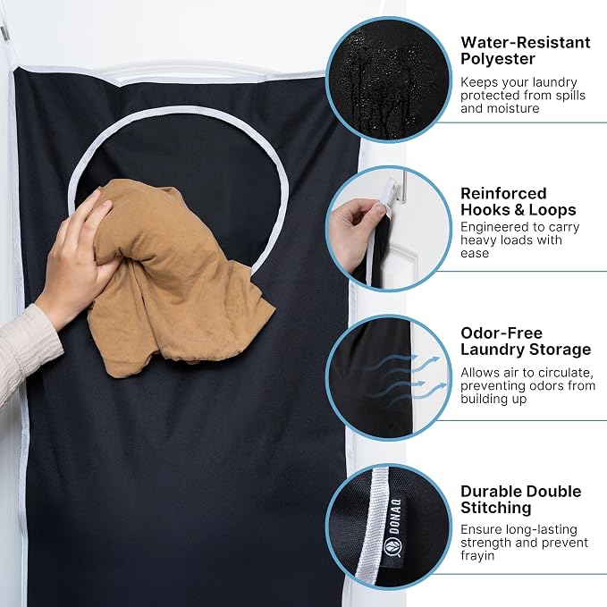 Hanging Laundry Hamper Bag XL 40x22", Space Saving over the Door Storage Bags - Image 5
