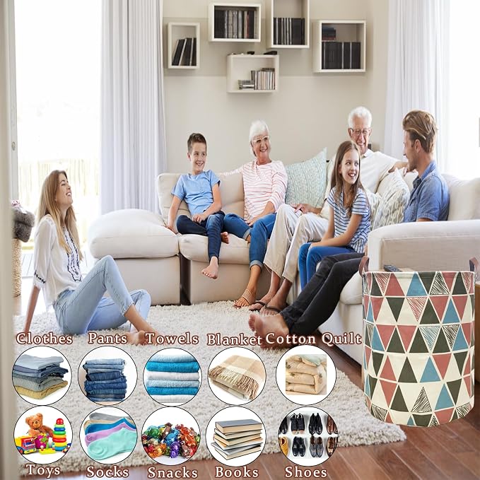 Waterproof Laundry Hamper Collapsible Laundry Basket Leather Handle Laundry Bag - Image 5