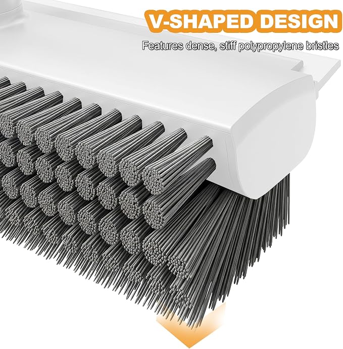 Floor Scrub Brush with Long Handle 3 in 1 Heavy Duty Stiff Bristle Scrubber - Image 3