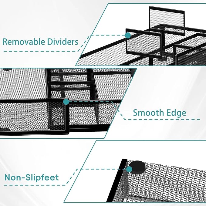 Expandable Desk Drawer Organizer, 10 Adjustable Compartments, expands from 8.74 - Image 6