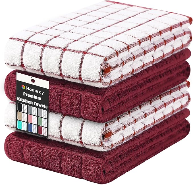 Homaxy Large Premium Cotton Kitchen Towels 16"x 28", 4 Pack by Homaxy
