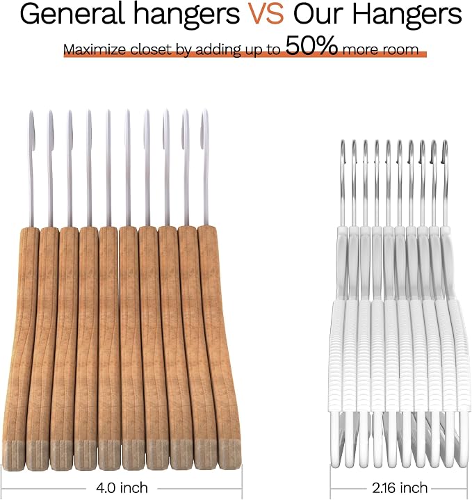 60 Pack Thin Space Saving Hangers, Slim Clothes Hangers - Image 9