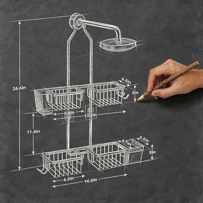Adjustable Hanging Shower Caddy - Image 2